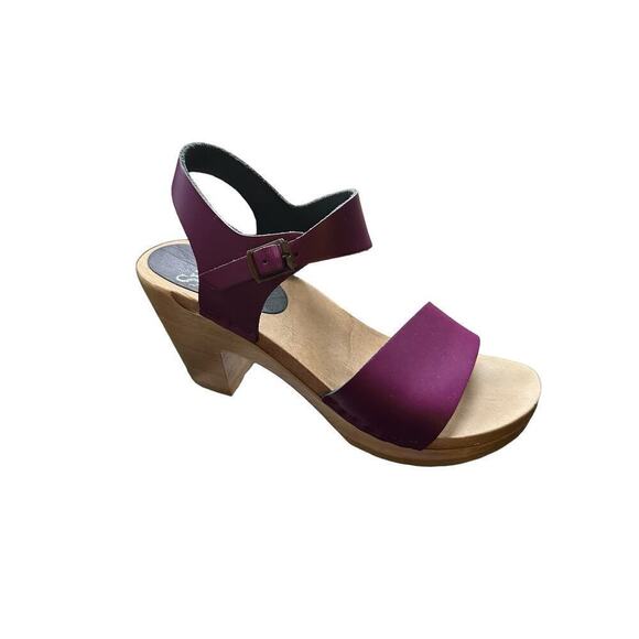 Sven plum wooden clog sandals sz 37 (6.5-7) - Picture 2 of 12